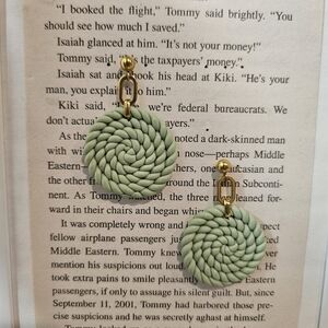 Elegant Gold and Green Swirl Earrings